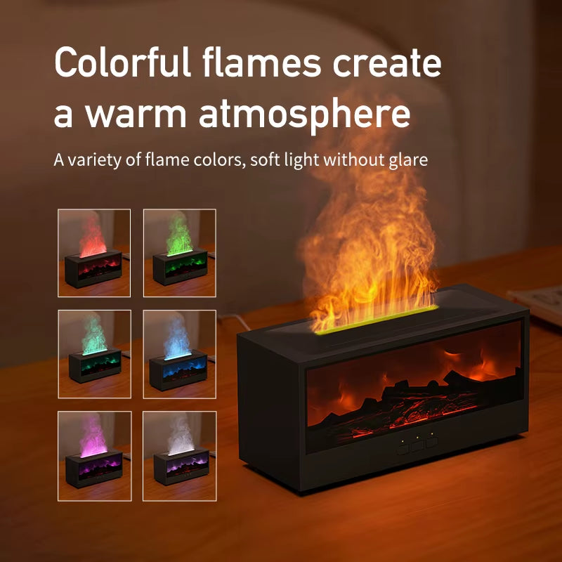 VISSKO Innovative Fireplace Air Humidifier and Essential Oil Diffuser with Auto-Off Feature, LED Light, and Remote Control - Ideal Gift Option