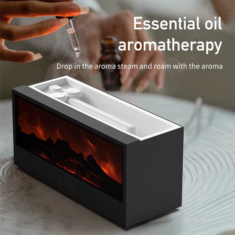 VISSKO Innovative Fireplace Air Humidifier and Essential Oil Diffuser with Auto-Off Feature, LED Light, and Remote Control - Ideal Gift Option