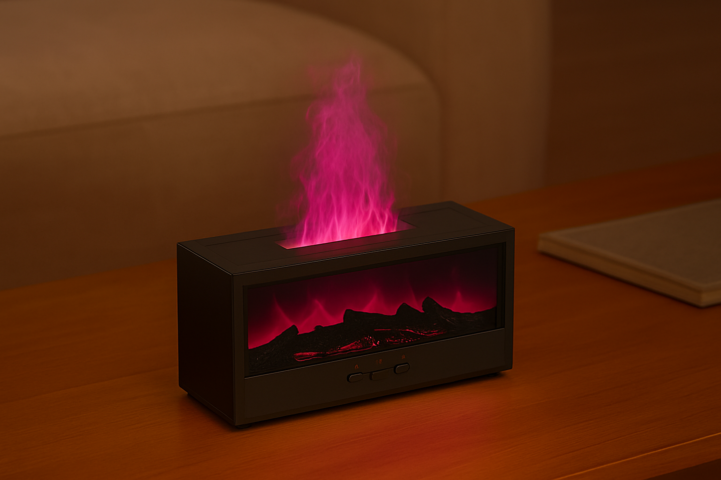 VISSKO Innovative Fireplace Air Humidifier and Essential Oil Diffuser with Auto-Off Feature, LED Light, and Remote Control - Ideal Gift Option