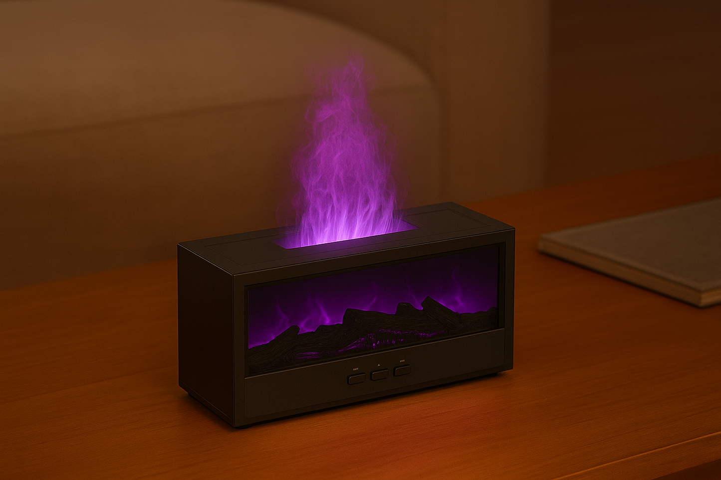 VISSKO Innovative Fireplace Air Humidifier and Essential Oil Diffuser with Auto-Off Feature, LED Light, and Remote Control - Ideal Gift Option