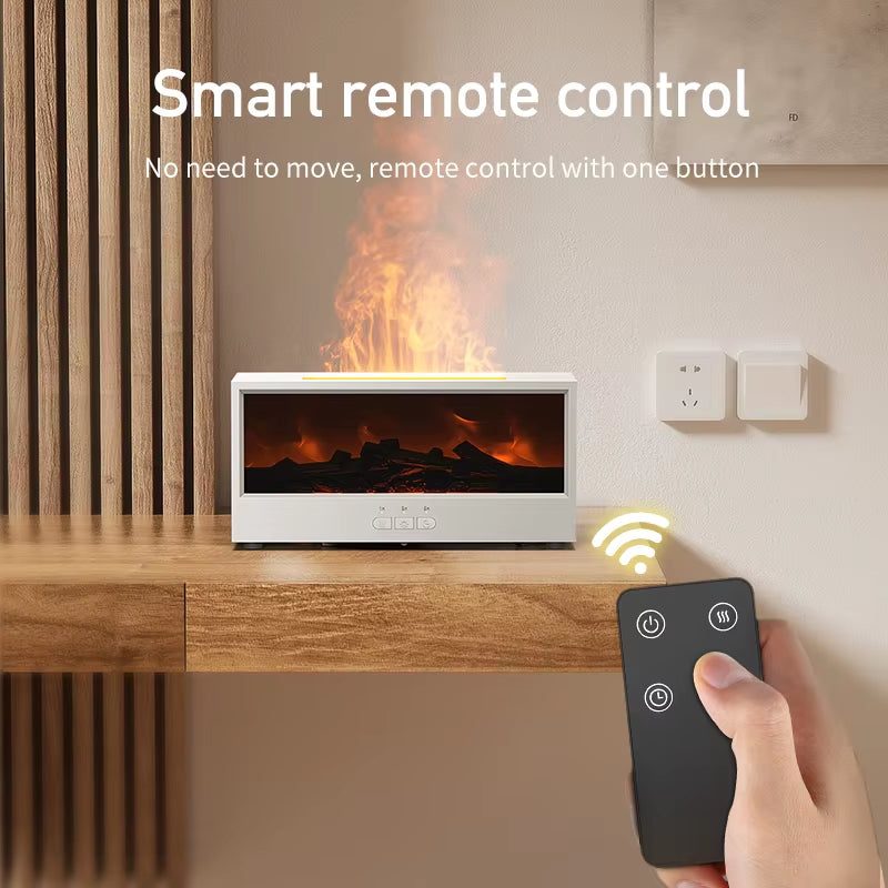VISSKO Innovative Fireplace Air Humidifier and Essential Oil Diffuser with Auto-Off Feature, LED Light, and Remote Control - Ideal Gift Option